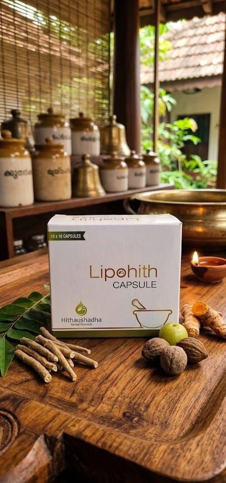 Traditional Kerala home setting reflecting Hithaushadha's herbal heritage